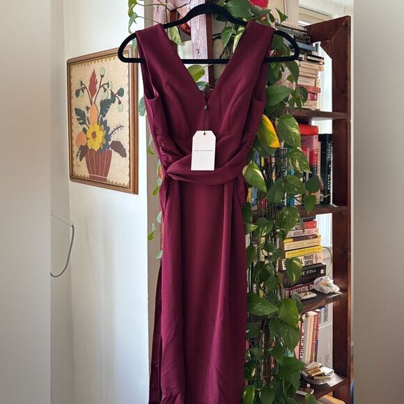 ✨NWT✨ Dress the Population Alessia Dress - Size XXS Maroon (size 0-2) - Picture 8 of 10